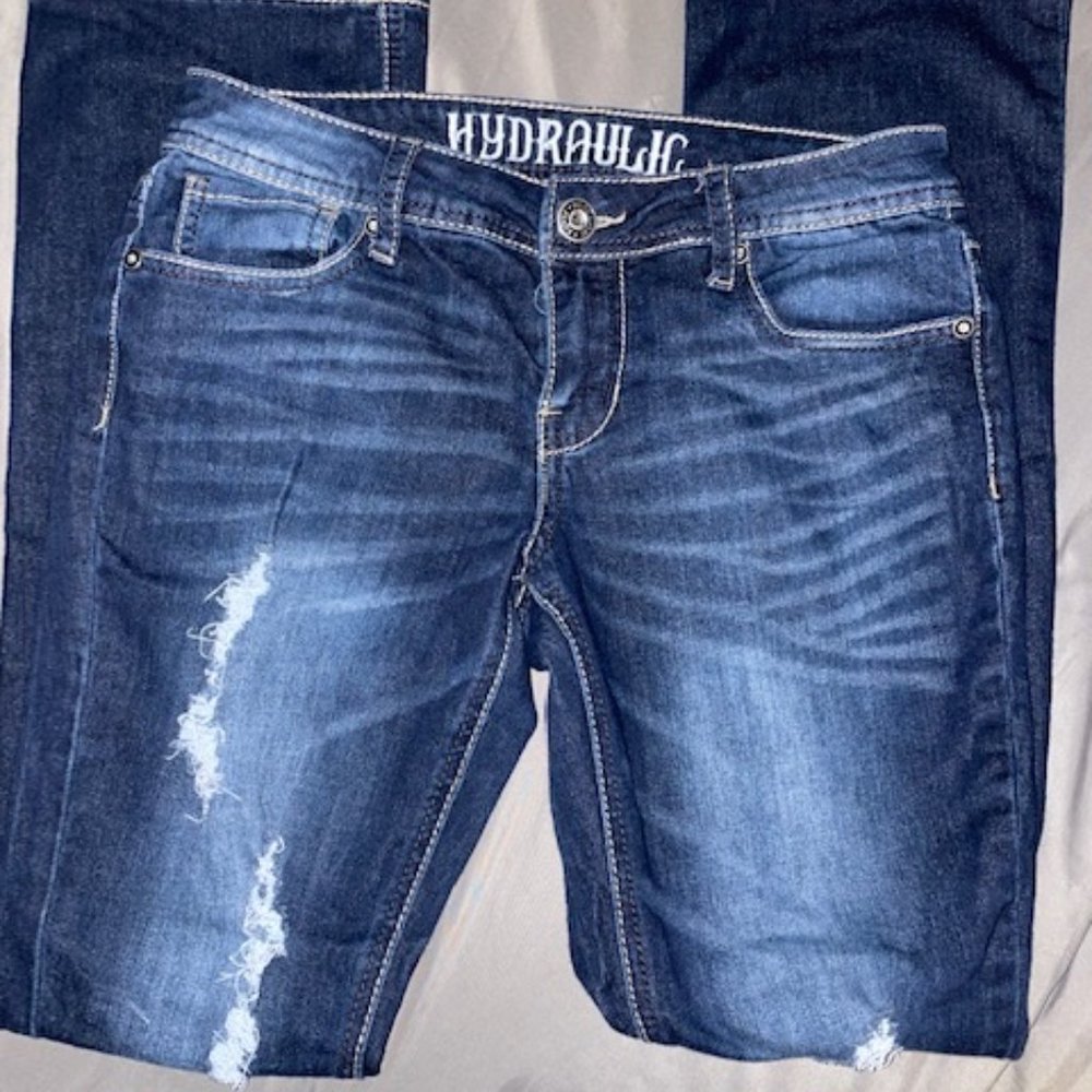 Hydraulic Lola Distressed Micro Boot Jeans